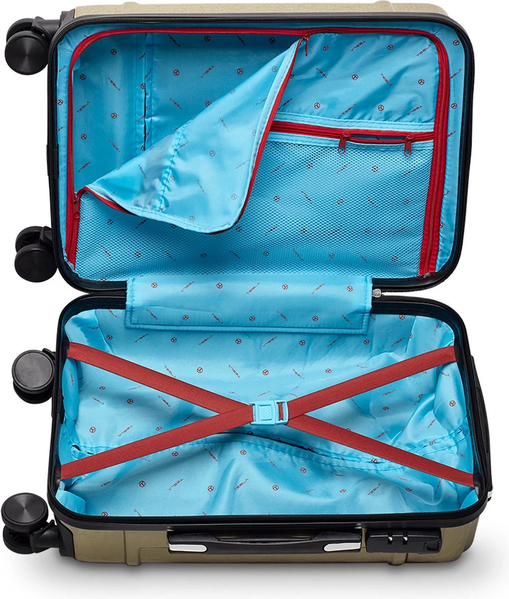 Tesla PC - Handbagage Koffer - 55x35x20 Cm - 4 Wielen - Goud 5 Tesla PC - Handbagage Koffer - 55x35x20 Cm - 4 Wielen - Goud - Afbeelding 3