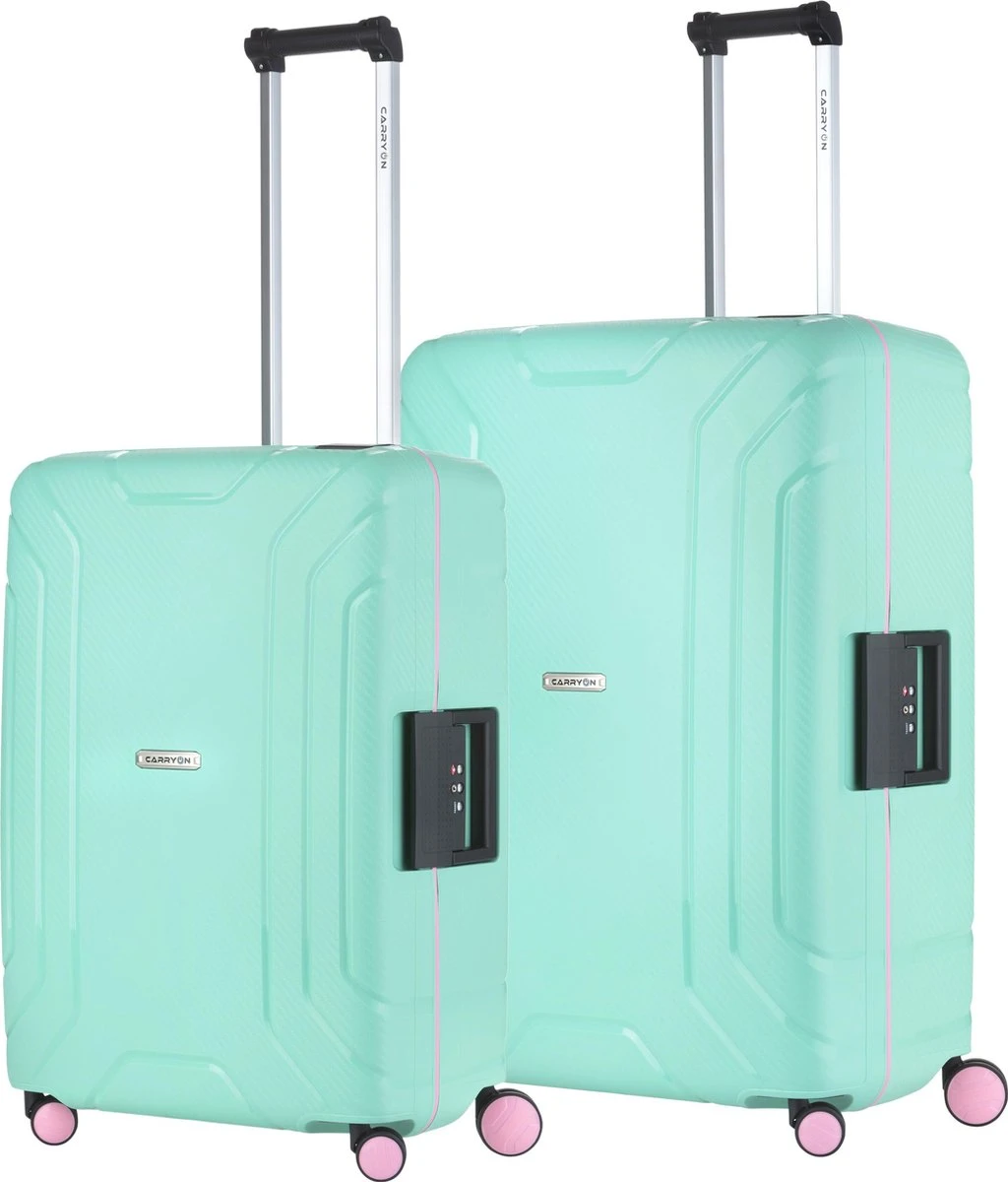 CarryOn Steward Kofferset - 2-delige TSA Trolleyset Met Kliksloten - Dubbele Wielen - Mint 3 CarryOn Steward Kofferset - 2-delige TSA Trolleyset Met Kliksloten - Dubbele Wielen - Mint