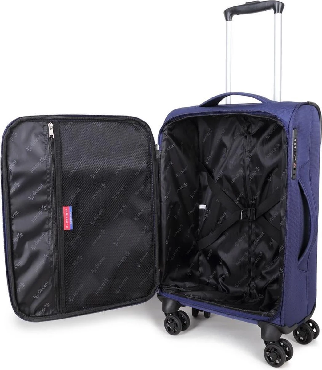 Decent D-Upright Handbagage Koffer - 55 Cm - TSA Slot - Donkerblauw 6 Decent D-Upright Handbagage Koffer - 55 Cm - TSA Slot - Donkerblauw - Afbeelding 4