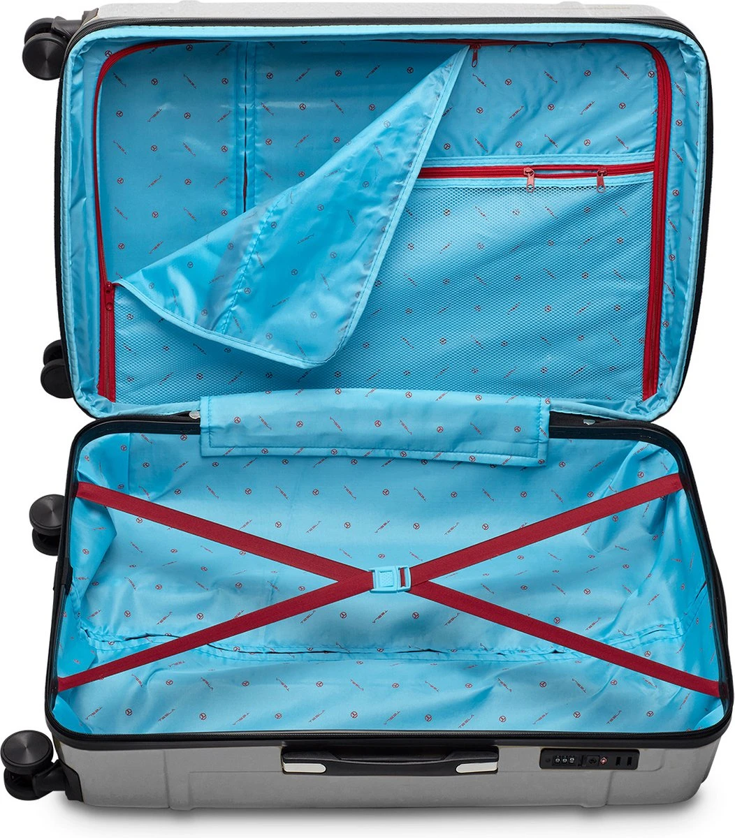 Tesla PC - Reiskoffer - 75 Cm - 4 Wielen - Zilver 5 Tesla PC - Reiskoffer - 75 Cm - 4 Wielen - Zilver - Afbeelding 3