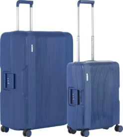 CarryOn Protector Luxe 2-delige Kofferset - TSA Trolleyset Handbagage En Groot - Kliksloten - Ultralicht - Blauw
