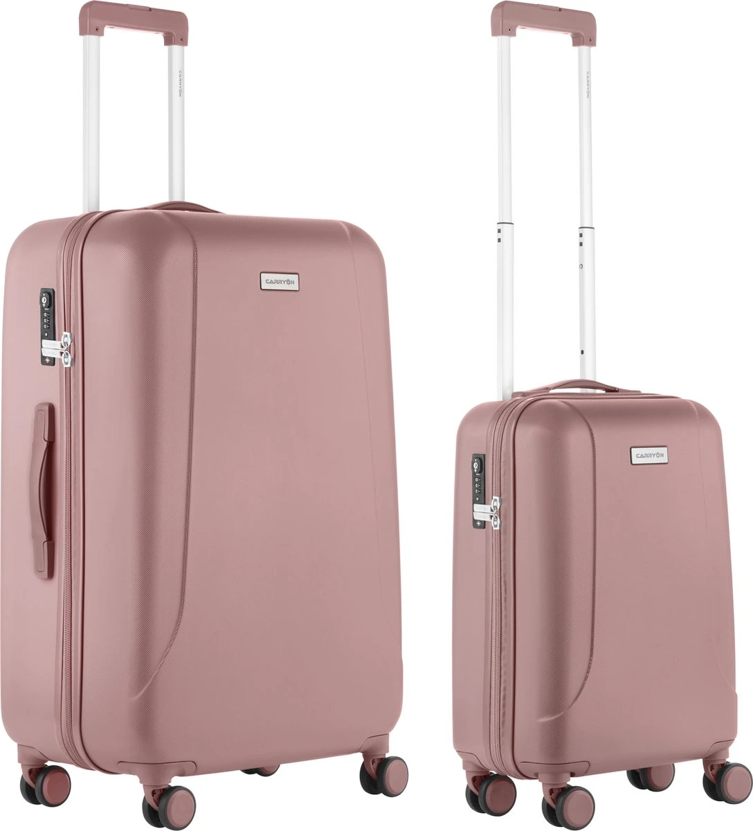 CarryOn Skyhopper Kofferset – TSA Handbagage + Reiskoffer 78cm – Dubbele Wielen - Old Pink