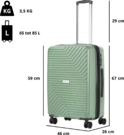 CarryOn Transport TSA Reiskoffer - Trolley 67cm Met Expander - OKOBAN - Dubbele Wielen - Olijf -Goedkope Bagage Winkel 1104x1200 1