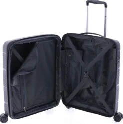 Gladiator Bionic S Handbagage Koffer Expandable - 55 Cm - TSA Slot - Zwart -Goedkope Bagage Winkel 1186x1200