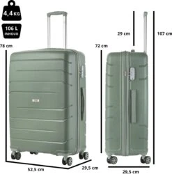 TravelZ Big Bars Reiskoffer 78 Cm Met Dubbele Wielen - Trolley Koffer Met TSA-slot - Olijf -Goedkope Bagage Winkel 1187x1200 2