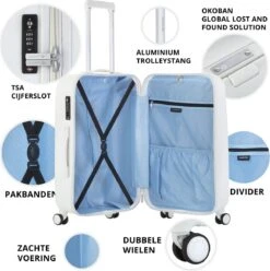 CarryOn Skyhopper Reiskoffer - 78cm TSA Trolley Met OKOBAN - Dubbele Wielen - Wit -Goedkope Bagage Winkel 1197x1200 5