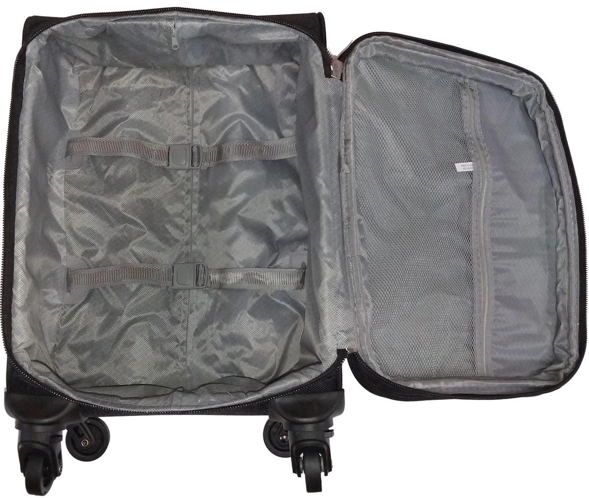 Stoffen Handbagage Koffer 51cm 4 Wielen Trolley - Bruin 4 Stoffen Handbagage Koffer 51cm 4 Wielen Trolley - Bruin - Afbeelding 2
