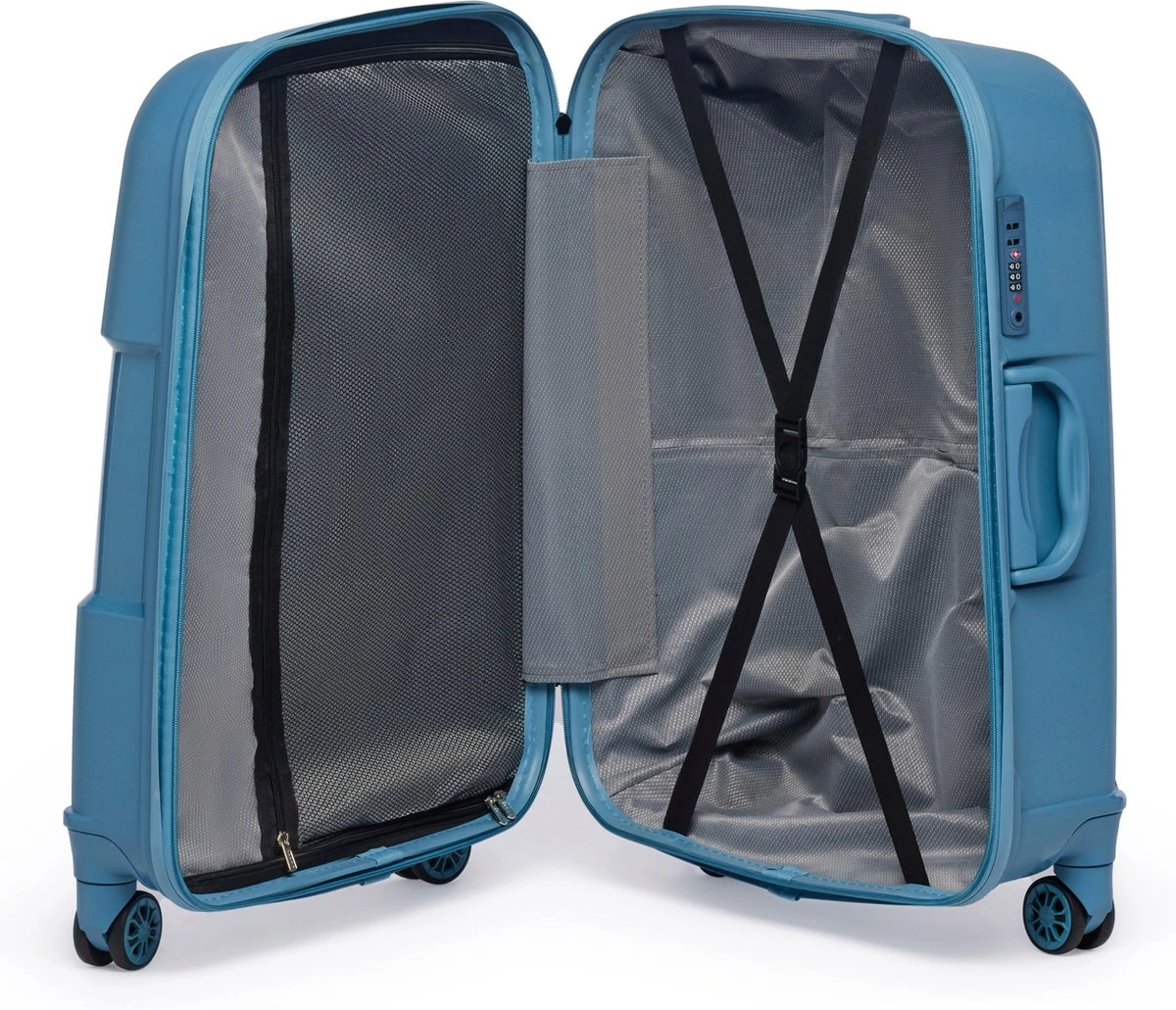 ©TROLLEYZ - Venice No.10 - Reiskoffer - 69cm Met TSA Slot - Dubbele Wielen - 360° Spinners - 100% Polypropyleen - Reiskoffer In Ice Blue 6 ©TROLLEYZ - Venice No.10 - Reiskoffer - 69cm Met TSA Slot - Dubbele Wielen - 360° Spinners - 100% Polypropyleen - Reiskoffer In Ice Blue - Afbeelding 4