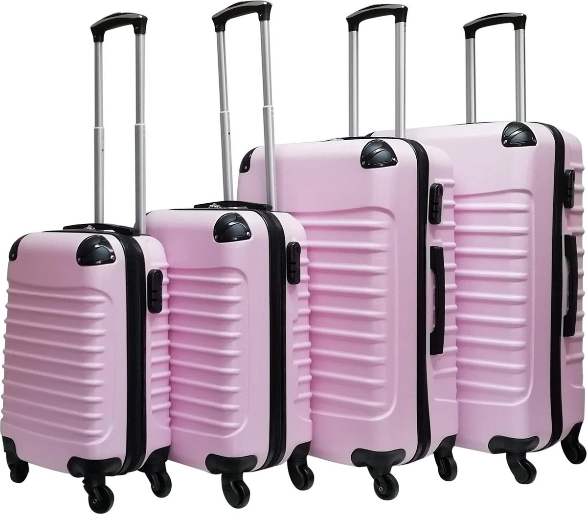 Castillo Quadrant 4 Delige ABS Kofferset - Soft Pink