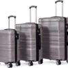 Merax 3-delig Kofferset Met TSA Slot - Trolleyset ABS 40L, 70L & 110 Liter - Grijs -Goedkope Bagage Winkel 1200x1057