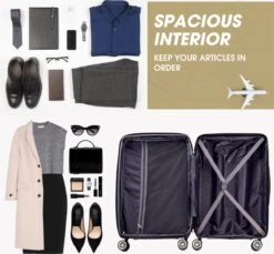 Merax 3-delig Kofferset Met TSA Slot - Trolleyset ABS 40L, 70L & 110 Liter - Goud -Goedkope Bagage Winkel 1200x1111 9