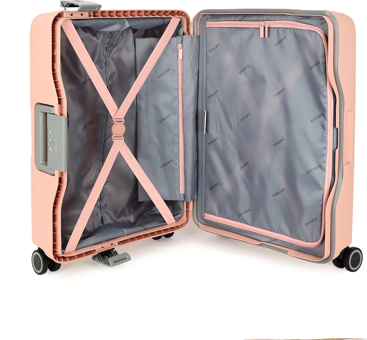 Decent Handbagage Koffer / Trolley / Reiskoffer - 55 Cm - 38 Liter - Polypropyleen - On-Tour - Roze 22 Decent Handbagage Koffer / Trolley / Reiskoffer - 55 Cm - 38 Liter - Polypropyleen - On-Tour - Roze - Afbeelding 20