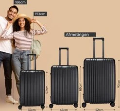 Royal Swiss - Reis Koffer - 56cm - Cijferslot- Lichtgewicht Koffer - 4 Wielen- Zwart -Goedkope Bagage Winkel 1200x1114 34