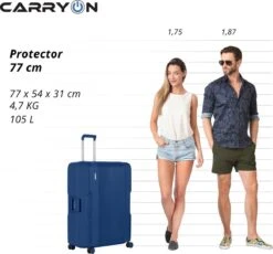 CarryOn Protector Luxe Grote Reiskoffer - Trolley 77cm Met TSA-klikslot - Ultrasterk - Blauw -Goedkope Bagage Winkel 1200x1117 3
