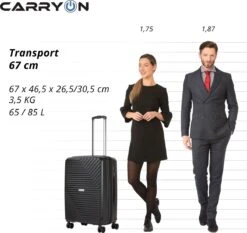 CarryOn Transport TSA Reiskoffer - Trolley 67cm Met Expander - OKOBAN - YKK Ritsen - Dubbele Wielen - Zwart -Goedkope Bagage Winkel 1200x1132 4