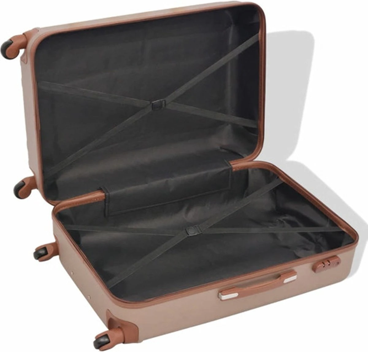 VidaXL Harde Rolkoffer Set Champagnekleurig 4-dlg 4 VidaXL Harde Rolkoffer Set Champagnekleurig 4-dlg - Afbeelding 2