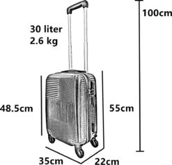 SB Travelbags Handbagage Koffer 55cm 4 Wielen Trolley - Blauw -Goedkope Bagage Winkel 1200x1150