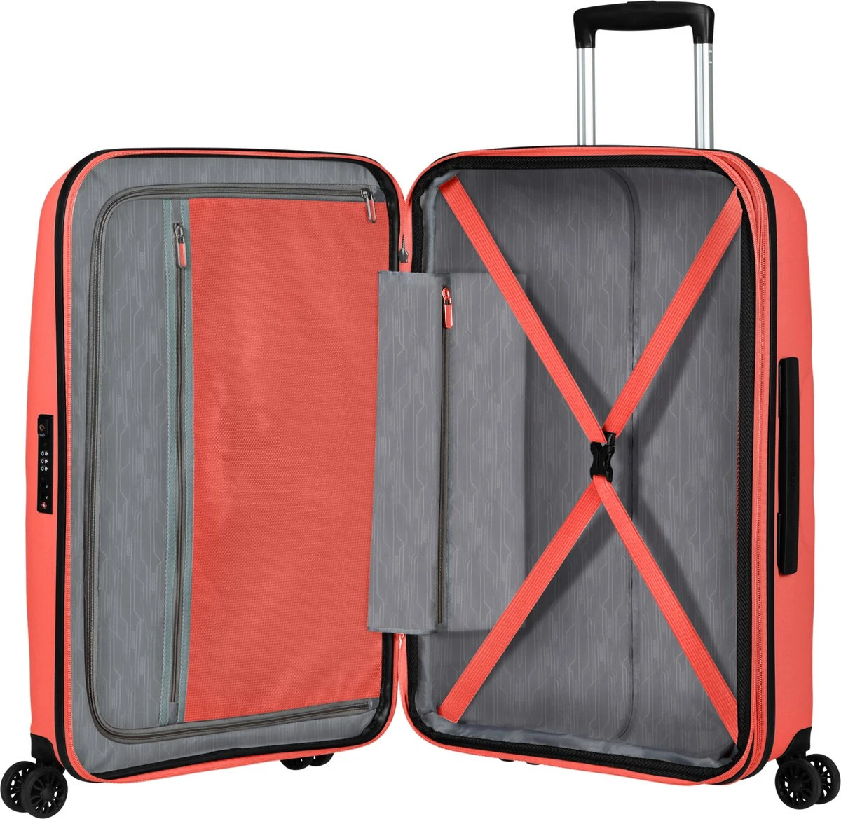 American Tourister Reiskoffer - Bon Air Dlx Spinner 66/24 Tsa Uitbreidbaar (Medium) Flash Coral 6 American Tourister Reiskoffer - Bon Air Dlx Spinner 66/24 Tsa Uitbreidbaar (Medium) Flash Coral - Afbeelding 4