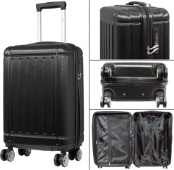 Travelsuitcase - Parma- Ruimbagage Reiskoffer - Polycarbonaat- Zwart - Hoogglans - Maat L / 93 Liter -Goedkope Bagage Winkel 1200x1178 6