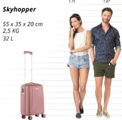 CarryOn Skyhopper Handbagage Koffer 55cm – TSA Trolley - Old Pink -Goedkope Bagage Winkel 1200x1180 3