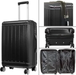 Travelsuitcase - Parma- Ruimbagage Reiskoffer - Polycarbonaat- Zwart - Hoogglans - Maat L / 93 Liter -Goedkope Bagage Winkel 1200x1184 2