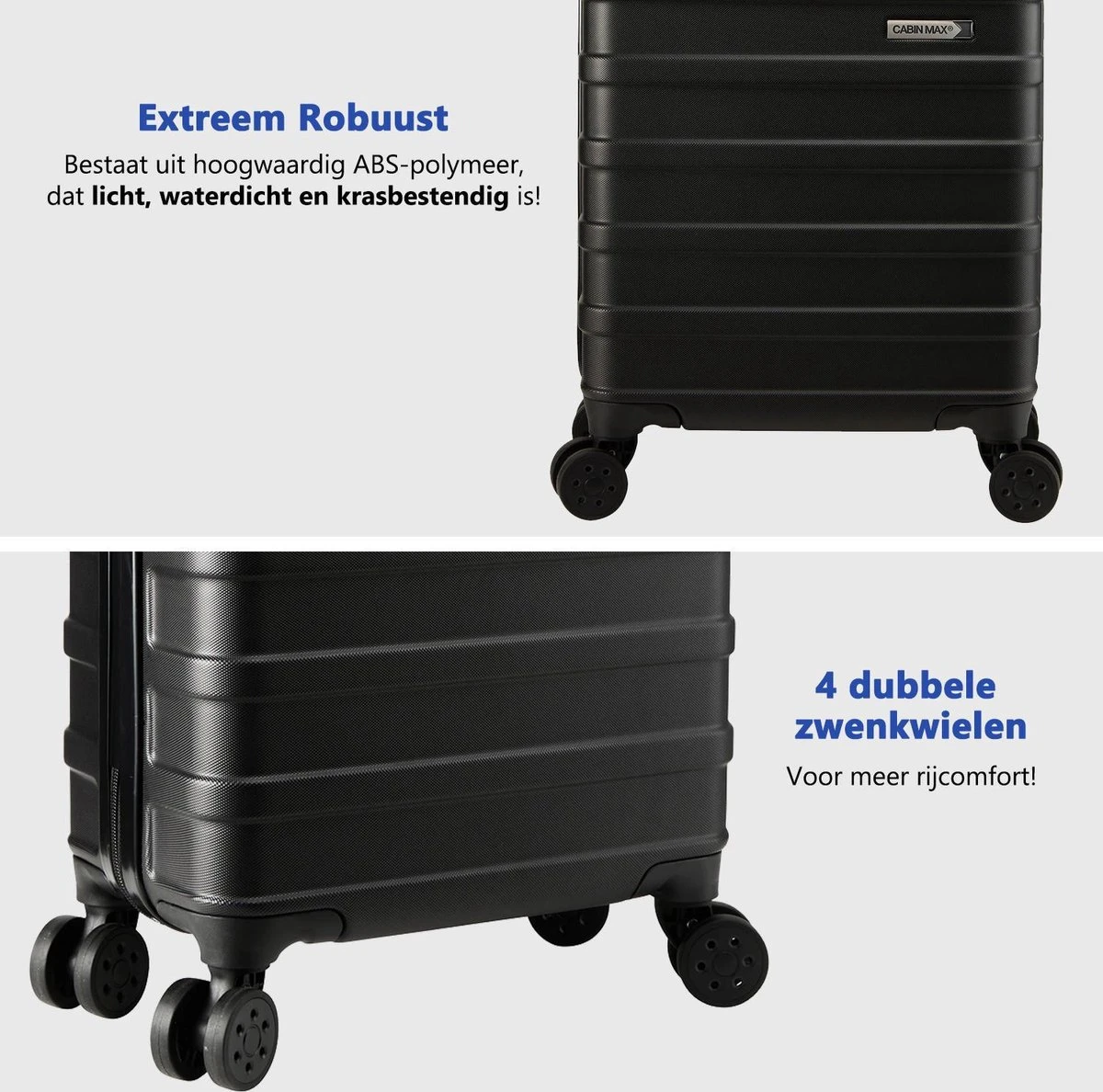 CabinMax Handbagage Koffer - Trolley 30L - Harde Reiskoffer - 45x36x20cm - Lichtgewicht - Groot Capaciteit - Zwart 8 CabinMax Handbagage Koffer - Trolley 30L - Harde Reiskoffer - 45x36x20cm - Lichtgewicht - Groot Capaciteit - Zwart - Afbeelding 6