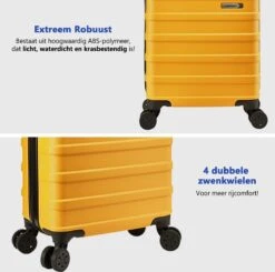 CabinMax Handbagage Koffer - Trolley 30L - Harde Reiskoffer - 45x36x20cm - Lichtgewicht - Groot Capaciteit - Geel -Goedkope Bagage Winkel 1200x1189 1