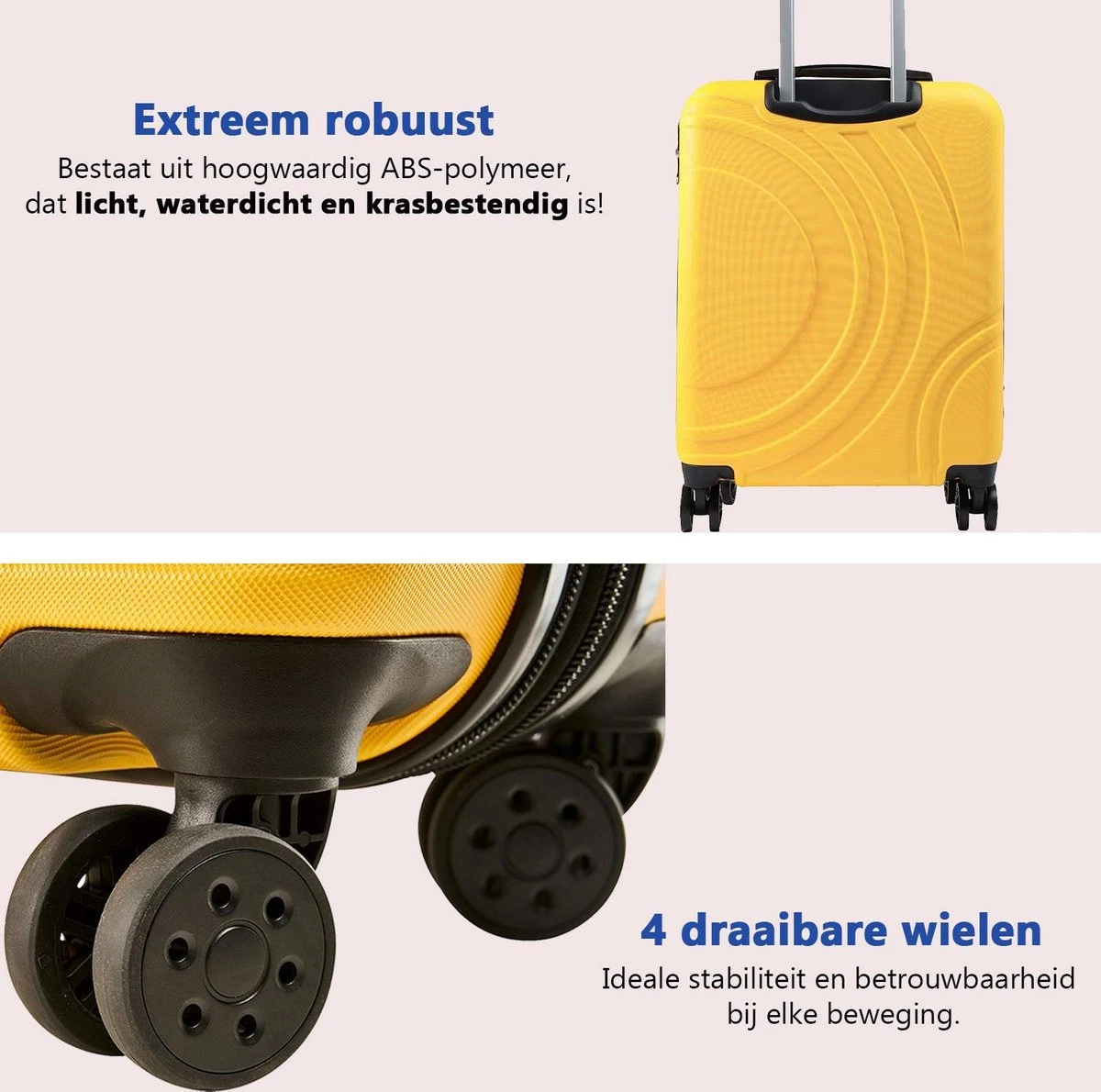 CabinMax Velocity Handbagage Koffer - Uitbreidbaar Trolley 44L - Harde Reiskoffer - 55x40x20/25 Cm - Lichtgewicht - Groot Capaciteit - Geel 6 CabinMax Velocity Handbagage Koffer - Uitbreidbaar Trolley 44L - Harde Reiskoffer - 55x40x20/25 Cm - Lichtgewicht - Groot Capaciteit - Geel - Afbeelding 4