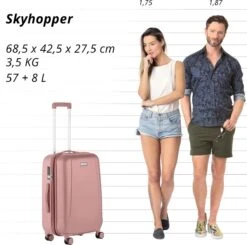 CarryOn Skyhopper Reiskoffer - 68.5cm TSA Trolley Met Expander En OKOBAN - Roze -Goedkope Bagage Winkel 1200x1192 2