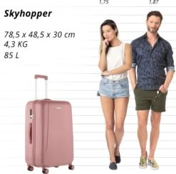 CarryOn Skyhopper Reiskoffer - 78cm TSA Trolley Met OKOBAN - Dubbele Wielen - Old Pink -Goedkope Bagage Winkel 1200x1192 3