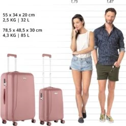 CarryOn Skyhopper Kofferset – TSA Handbagage + Reiskoffer 78cm – Dubbele Wielen - Old Pink 11 CarryOn Skyhopper Kofferset – TSA Handbagage + Reiskoffer 78cm – Dubbele Wielen - Old Pink -Goedkope Bagage Winkel 1200x1193 11