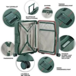 CarryOn Protector Luxe Grote Reiskoffer - Trolley 77cm Met TSA-klikslot - Ultrasterk - Groen 12 CarryOn Protector Luxe Grote Reiskoffer - Trolley 77cm Met TSA-klikslot - Ultrasterk - Groen -Goedkope Bagage Winkel 1200x1193 5