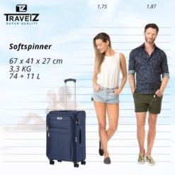 Travelz Softspinner TSA Reiskoffer 67cm - Zachte Reiskoffer Met Expander - Blauw -Goedkope Bagage Winkel 1200x1199 18
