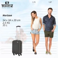 TravelZ Horizon Handbagagekoffer - 54cm Handbagage Trolley Met Gevoerde Binnenkant - Zwart -Goedkope Bagage Winkel 1200x1199 6