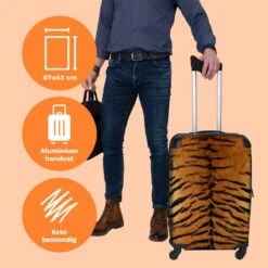 NoBoringSuitcases.com® Koffer Groot - Tijger - Wilde Dieren - Tijgerprint - Design - Trolley Koffer Met TSA-slot - Met Wielen - 90 Liter - Reiskoffer - 66 Cm -Goedkope Bagage Winkel 1200x1200 1013