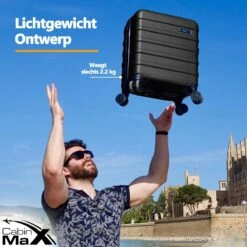 CabinMax Handbagage Koffer - Trolley 30L - Harde Reiskoffer - 45x36x20cm - Lichtgewicht - Groot Capaciteit - Zwart 14 CabinMax Handbagage Koffer - Trolley 30L - Harde Reiskoffer - 45x36x20cm - Lichtgewicht - Groot Capaciteit - Zwart -Goedkope Bagage Winkel 1200x1200 119