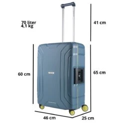 CarryOn Steward TSA Reiskoffer - 65cm Trolley Met Kliksloten - Dubbele Wielen - Blauw -Goedkope Bagage Winkel 1200x1200 1230