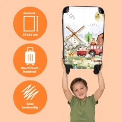 NoBoringSuitcases.com® Koffer Groot - Boerderij - Dieren - Trekker - Jongens - Trolley Koffer Met TSA-slot - Met Wielen - 90 Liter - Reiskoffer - 66 Cm -Goedkope Bagage Winkel 1200x1200 1237