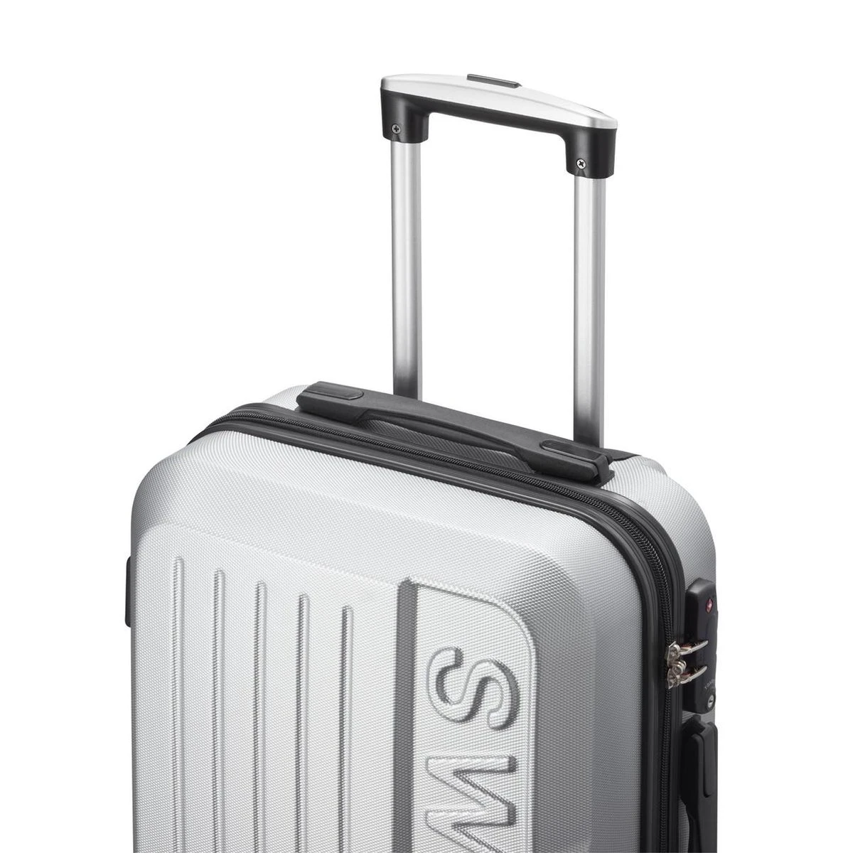 Swiss - Lausanne - Handbagage Koffer - 4 Wielen - TSA-Cijferslot - Zilver 5 Swiss - Lausanne - Handbagage Koffer - 4 Wielen - TSA-Cijferslot - Zilver - Afbeelding 3