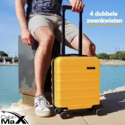 CabinMax Handbagage Koffer - Trolley 30L - Harde Reiskoffer - 45x36x20cm - Lichtgewicht - Groot Capaciteit - Geel -Goedkope Bagage Winkel 1200x1200 136