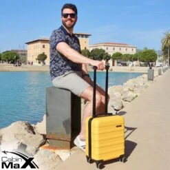 CabinMax Handbagage Koffer - Trolley 30L - Harde Reiskoffer - 45x36x20cm - Lichtgewicht - Groot Capaciteit - Geel -Goedkope Bagage Winkel 1200x1200 137