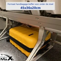 CabinMax Handbagage Koffer - Trolley 30L - Harde Reiskoffer - 45x36x20cm - Lichtgewicht - Groot Capaciteit - Geel -Goedkope Bagage Winkel 1200x1200 140