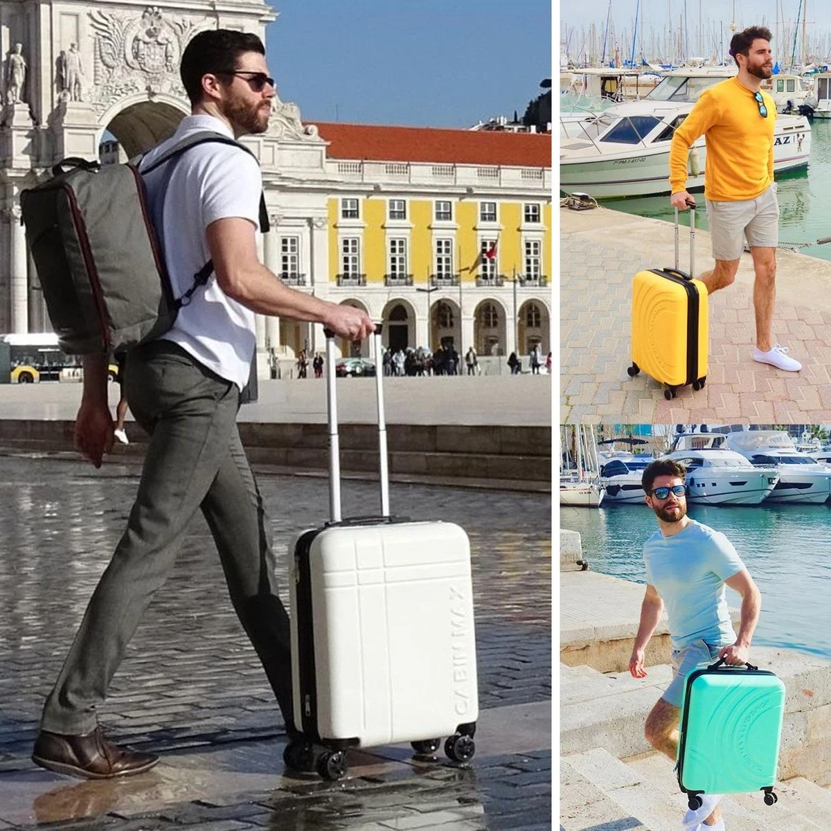 CabinMax Velocity Handbagage Koffer - Uitbreidbaar Trolley 44L - Harde Reiskoffer - 55x40x20/25 Cm - Lichtgewicht - Groot Capaciteit - Wit 4 CabinMax Velocity Handbagage Koffer - Uitbreidbaar Trolley 44L - Harde Reiskoffer - 55x40x20/25 Cm - Lichtgewicht - Groot Capaciteit - Wit - Afbeelding 2