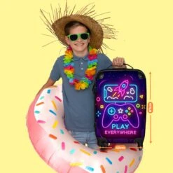 NoBoringSuitcases.com® Koffer Groot - Gaming - Console - Neon - Jongens - Trolley Koffer Met TSA-slot - Met Wielen - 90 Liter - Reiskoffer - 66 Cm -Goedkope Bagage Winkel 1200x1200 1443