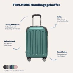 TRVLMORE Koffer - Handbagage - 54x36x20cm - 38L - Donkergroen -Goedkope Bagage Winkel 1200x1200 148