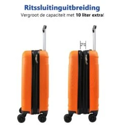 CabinMax Velocity Handbagage Koffer - Uitbreidbaar Trolley 44L - Harde Reiskoffer - 55x40x20/25 Cm - Lichtgewicht - Groot Capaciteit - Oranje -Goedkope Bagage Winkel 1200x1200 1549