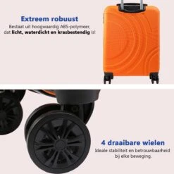 CabinMax Velocity Handbagage Koffer - Uitbreidbaar Trolley 44L - Harde Reiskoffer - 55x40x20/25 Cm - Lichtgewicht - Groot Capaciteit - Oranje -Goedkope Bagage Winkel 1200x1200 1550