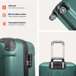 TRVLMORE Koffer - Handbagage - 54x36x20cm - 38L - Donkergroen -Goedkope Bagage Winkel 1200x1200 156