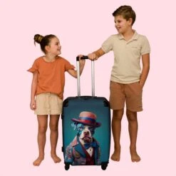 NoBoringSuitcases.com® Koffer Groot - Hond - Hoed - Colbert - Bloemen - Blauw - Trolley Koffer Met TSA-slot - Met Wielen - 90 Liter - Reiskoffer - 66 Cm 16 NoBoringSuitcases.com® Koffer Groot - Hond - Hoed - Colbert - Bloemen - Blauw - Trolley Koffer Met TSA-slot - Met Wielen - 90 Liter - Reiskoffer - 66 Cm -Goedkope Bagage Winkel 1200x1200 1597