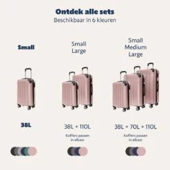 TRVLMORE Koffer - Handbagage - 54x36x20cm - 38L - Roségoud -Goedkope Bagage Winkel 1200x1200 168